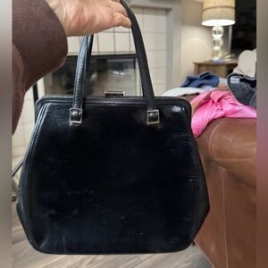 Vintage fossil Elegant Black Leather Handbag